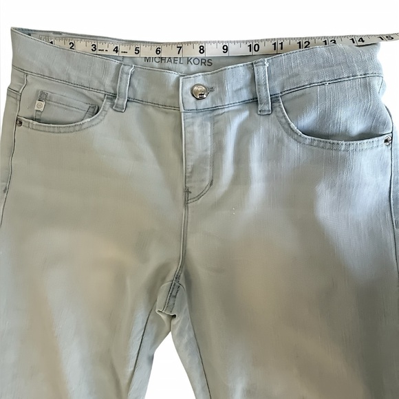 Michael Kors W’s Flare Jeans 8 Light Wash Denim Stretch Bootcut Raw Hem Y2K - Picture 4 of 9